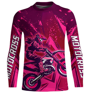 Pink Motocross Racing Jersey Women Kid Men UV Protective Youth Adult Dirt Bike Shirt XM270