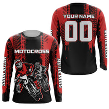 Load image into Gallery viewer, Personalized Motocross Jersey UPF30+ MX Racing Off-Road Adult&amp;Kid Red Dirt Bike Jersey XM47