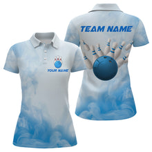 Load image into Gallery viewer, Blue Smoke Bowling Shirts for Women Men Team Custom Bowling Jerseys for Bowlers MBL139