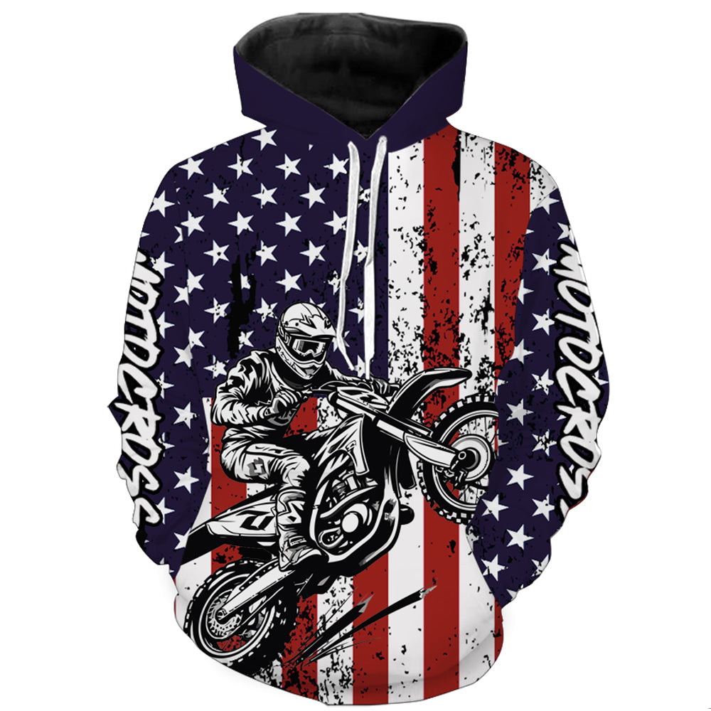 Patriotic Motocross Racing Hoodie Jersey for Men Women Dirt Bike Motorcycle Hoodie MH31