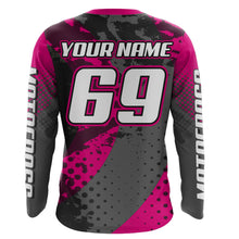 Load image into Gallery viewer, Pink Motocross Racing Jersey For Women Girl Kid Upf30+ MX Off-Road Dirt Bike Shirt XM277