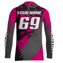 Load image into Gallery viewer, Pink Motocross Racing Jersey For Women Girl Kid Upf30+ MX Off-Road Dirt Bike Shirt XM277