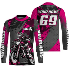 Load image into Gallery viewer, Pink Motocross Racing Jersey For Women Girl Kid Upf30+ MX Off-Road Dirt Bike Shirt XM277