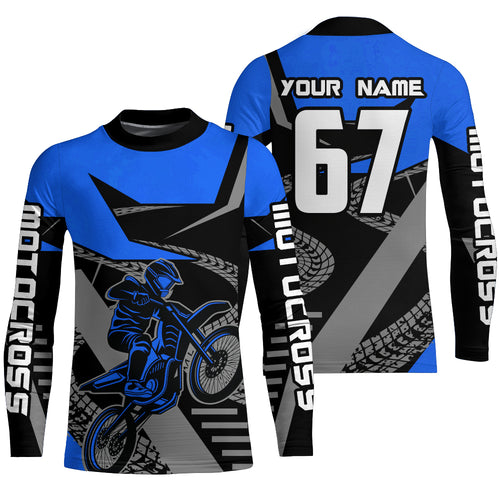 Blue Motocross Racing Jersey Women Men Kid Motorcycle Dirt Bike Shirt XM292