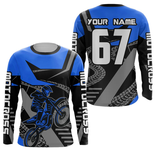 Blue Motocross Racing Jersey Women Men Kid Motorcycle Dirt Bike Shirt XM292