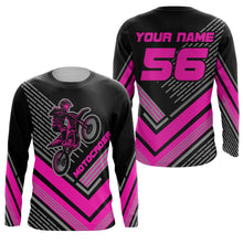 Load image into Gallery viewer, Motocross Racing Jersey Pink Custom Dirt Bike Motorcycle Shirt For Kid Men Women XM295