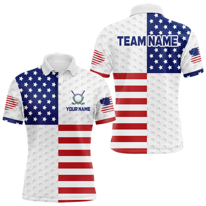Custom American Flag Golf Polo Shirt for Men Women Patriotic Golf Polo Shirt MMG50