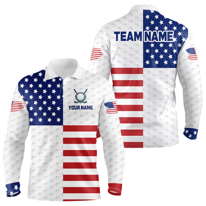 Custom American Flag Golf Polo Shirt for Men Women Patriotic Golf Polo Shirt MMG50