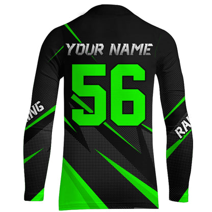 Motocross Racing Jersey Green Men Kid Upf30+ Dirt Bike Shirt Off-Road Racing Jersey XM248