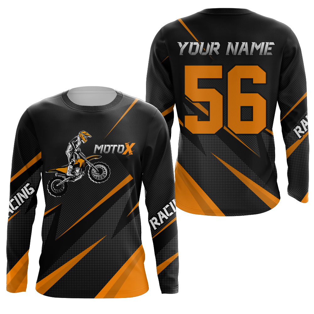 Motocross Racing Jersey Orange Men Kid Women Upf30+ Dirt Bike Shirt Off-Road MX Jersey XM248-O