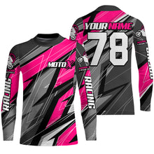 Load image into Gallery viewer, Pink Motocross Racing Jersey Kid Women Men Dirt Bike Shirt Upf30+ Off-Road Racing Shirt XM249