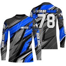 Load image into Gallery viewer, Blue Motocross Racing Jersey Kid Women Men Dirt Bike Shirt Upf30+ Off-Road Riding Shirt XM249
