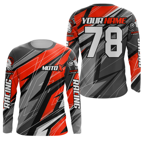 Red Motocross Racing Jersey Kid Women Men Dirt Bike Shirt Upf30+ Off-Road Riding Shirt XM249