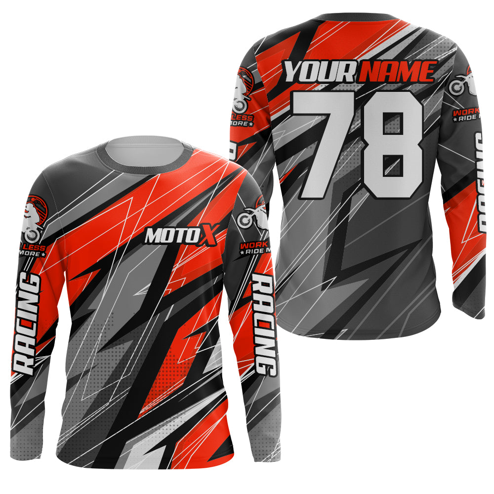 Red Motocross Racing Jersey Kid Women Men Dirt Bike Shirt Upf30+ Off-Road Riding Shirt XM249