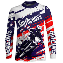 Load image into Gallery viewer, American Flag Motocross Jersey UPF30+ Patriotic Dirt Bike Racing Shirt Adult &amp; Youth Motorcycle Off-road XM61