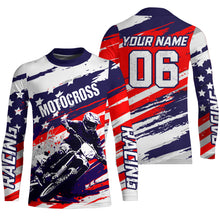 Load image into Gallery viewer, American Flag Motocross Jersey UPF30+ Patriotic Dirt Bike Racing Shirt Adult &amp; Youth Motorcycle Off-road XM61