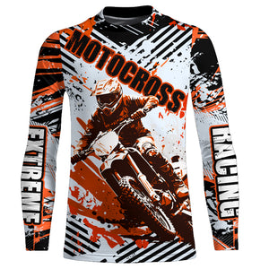 Orange Motocross Racing Jersey Men Kid MX Custom UV Protective Dirt Bike Off-road Shirt XM64