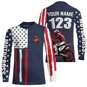 American Flag Motocross Jersey Custom for Kid Men Women Patriotic Dirt Bike Shirt XM333