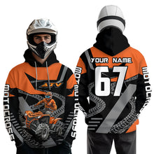 Load image into Gallery viewer, Orange ATV Motocross Hoodie for Men Women Quad Shirt Custom ATV Riding Hoodie MHATV25