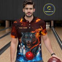 Load image into Gallery viewer, Custom Tiger Bowling Shirts for Men Women Team Bowling Jerseys for Bowlers MBL158