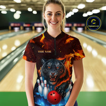 Load image into Gallery viewer, Custom Tiger Bowling Shirts for Men Women Team Bowling Jerseys for Bowlers MBL158