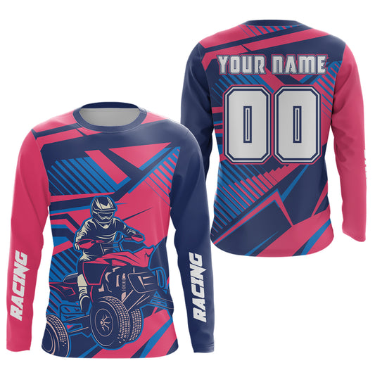 Blue&Pink ATV Racing Jersey ATV Riding Shirt for Kid Adult Youth Quad Bike ATV Jersey MX119