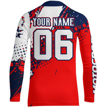 Load image into Gallery viewer, Red Motocross Jersey Personalized UPF30+ Dirt Bike Shirt Youth Men Kid MX Racing Off-Road Motorcycle XM88