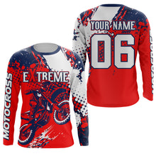 Load image into Gallery viewer, Red Motocross Jersey Personalized UPF30+ Dirt Bike Shirt Youth Men Kid MX Racing Off-Road Motorcycle XM88