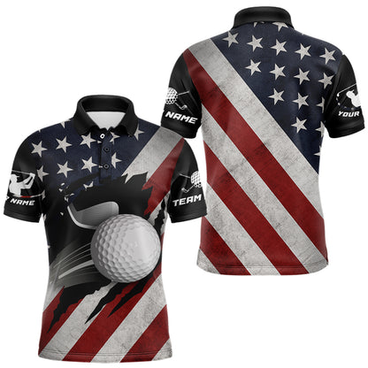 Custom American Flag Golf Polo Shirt  For Men Women Patriotic US Golf Polo Shirts MMG09