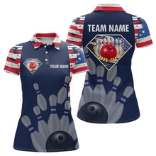 Load image into Gallery viewer, Custom Patriotic Bowling Shirts for Women Men American Flag Bowling Shirt for Team MBL06