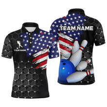 Load image into Gallery viewer, American Flag Bowling Shirts for Men Women Patriotic Bowling Jersey Polo&amp;1/4 Zip Shirt MBL09