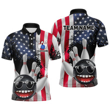 Load image into Gallery viewer, American Flag Bowling Shirts for Men Women Funny Bowling Jersey Team Bowling Shirt MBL10