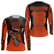 Load image into Gallery viewer, Custom Motocross Jersey Orange UPF30+ Dirt Bike Jersey MX Racing Adult&amp;Kid Off-Road Shirt XM09