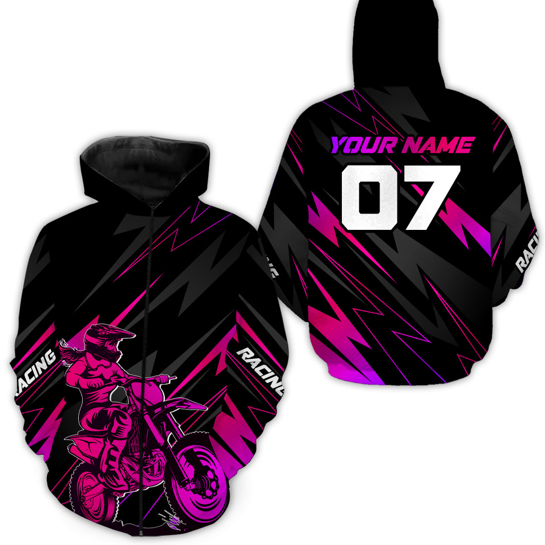 Motocross Racing Hoodie Jersey Men Women Motorcycle Dirt Bike MX Hoodie Zip MH142
