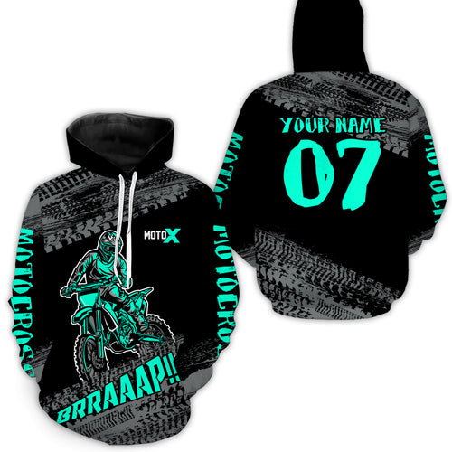 Turquoise Motocross Hoodie Jersey Men Women Motorcycle Hoodie Dirt Bike Hoodie Zip MH148