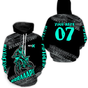 Turquoise Motocross Hoodie Jersey Men Women Motorcycle Hoodie Dirt Bike Hoodie Zip MH148