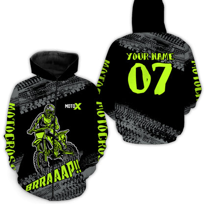 Lime Green Motocross Hoodie Jersey Men Women Motorcycle Hoodie Dirt Bike Hoodie Zip MH148