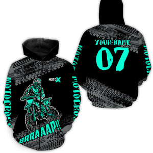 Turquoise Motocross Hoodie Jersey Men Women Motorcycle Hoodie Dirt Bike Hoodie Zip MH148