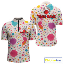 Load image into Gallery viewer, Ink Watercolor Pink Bowling Shirt for Men Women Custom Team Bowling Jerseys MBL103