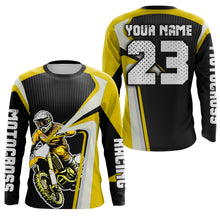 Load image into Gallery viewer, Custom Motocross Jersey Yellow Dirt Bike Shirt For Kid Women Men Off-road Shirt XM307