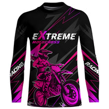 Load image into Gallery viewer, Motocross Racing Jersey Pink UPF30+ Youth Dirt Bike Off-road Shirt Biker Girl Women XM194