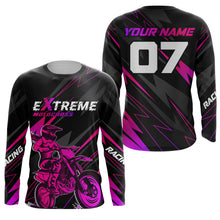 Load image into Gallery viewer, Motocross Racing Jersey Pink UPF30+ Youth Dirt Bike Off-road Shirt Biker Girl Women XM194