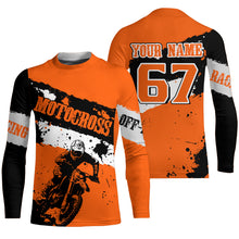 Load image into Gallery viewer, Motocross Racing Jersey Orange Upf30+ Dirt Bike Motorcycle Shirt Kid Men Women XM288