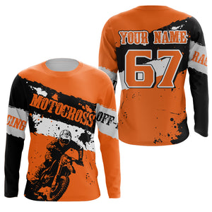 Motocross Racing Jersey Orange Upf30+ Dirt Bike Motorcycle Shirt Kid Men Women XM288