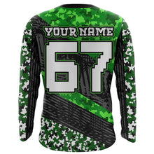 Load image into Gallery viewer, Motocross Racing Jersey Youth UPF30+ Green Dirt Bike Shirt MX Racing Jersey Motorcycle Shirt XM148