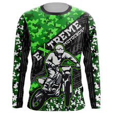 Load image into Gallery viewer, Motocross Racing Jersey Youth UPF30+ Green Dirt Bike Shirt MX Racing Jersey Motorcycle Shirt XM148