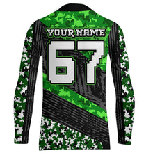 Load image into Gallery viewer, Motocross Racing Jersey Youth UPF30+ Green Dirt Bike Shirt MX Racing Jersey Motorcycle Shirt XM148