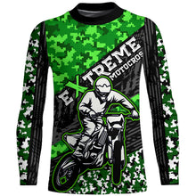 Load image into Gallery viewer, Motocross Racing Jersey Youth UPF30+ Green Dirt Bike Shirt MX Racing Jersey Motorcycle Shirt XM148