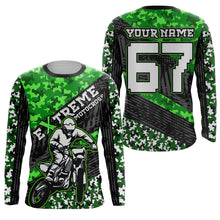 Load image into Gallery viewer, Motocross Racing Jersey Youth UPF30+ Green Dirt Bike Shirt MX Racing Jersey Motorcycle Shirt XM148