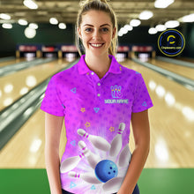 Load image into Gallery viewer, Purple Custom Bowling Shirts Men Women Team Bowling Jerseys Polo and Zip Shirt MBL163